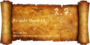 Krach Henrik névjegykártya